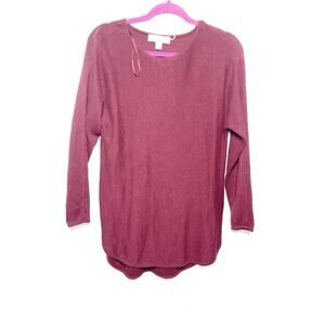 Michael Michael Kors Womens Small Plum Sweater Long Sleeve Knit Zipper